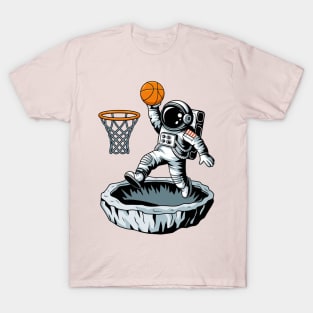 Space Dunk Astronaut Playing Basketball In Dunk Position T-Shirt